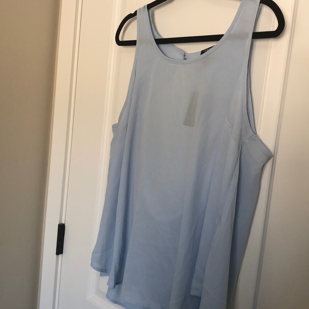 BNWT Torrid Blue Georgette Drop Back Tank Sz 0X